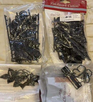 Lote de 5 juegos de cortadores de retazos para decoración de pasteles de fondant mariposas letras de búho rosa Foto 1 de 2