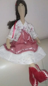 Hand Made Tilda Doll Angela German interior Fabric Stuffed Textile Rag Cloth - Picture 1 of 4