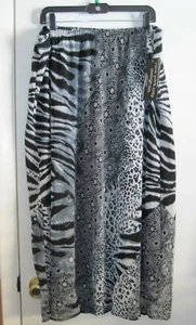 New York Co Woman's Black & Metallic Print Skirt, Elastic Waist sz 2X. NWT $42   - Picture 1 of 5