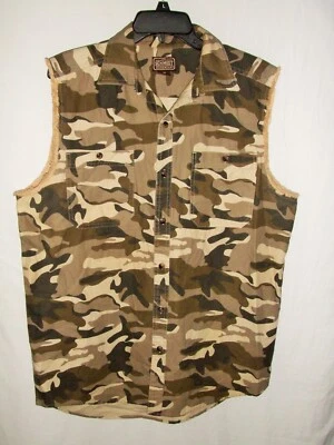 C.E. Schmidt Camo Sleeveless Button Down Shirt ~ Vest ~ Mens Medium ~Ex. Cond ~g - Image 1 of 4