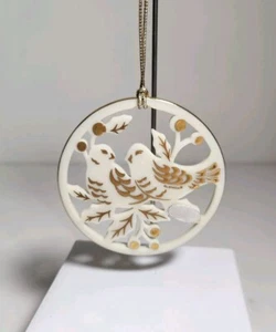 Lenox China 1988 Adorno Días de Navidad 2do en Serie Dos Palomas Tortuga - Imagen 1 de 5