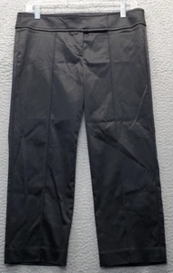 Bebe Capri Pants Women's 8 Black Cropped Regular Fit Pockets Flat Front - Picture 1 of 9