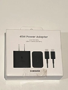 Samsung 45W Low Standby Super Fast Wall Charger w/ USB-C Cable EP-T4511XBEGUS - Picture 1 of 2