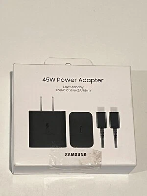 Samsung 45W Low Standby Super Fast Wall Charger w/ USB-C Cable EP-T4511XBEGUS - Image 1 of 2