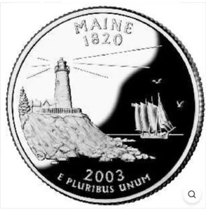 2003-S Maine State Quarter Gem PROOF Cameo CN-Clad Coin FAST FREE SHIPPING 2671 - Picture 1 of 4