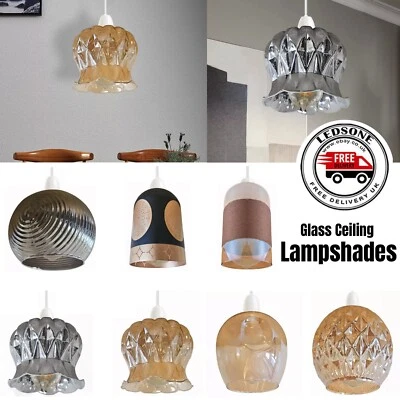 Modern Vintage Ceiling Pendant Light Shade Glass Easy Fit Chandelier Lampshade - Image 1 of 4