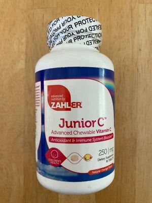 Zahler Junior C, Vitamina C Masticable Avanzada, Naranja Natural, 250 mg, 90 Foto 1 de 2
