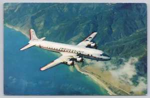 American Airlines DC-7 Flagship Piston Powered Airliner Airplane Chrome Postcard - Picture 1 of 2