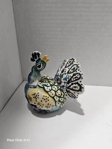 Blue Sky Clayworks Blue Peacock Single 2 Hole Pepper / Salt Shaker Replacement - Picture 1 of 7