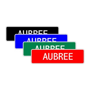 Aubree Street Sign Room Home Wall Décor Children's Name Gift Aluminum Metal Sign - Picture 1 of 9