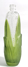 VTG  Avon Ear of Corn  Green & Clear Glass Bottle 8" Tall USA *No Top*