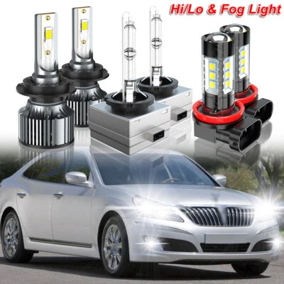 Para 2011-2013 Hyundai Equus farol de LED feixe Hi/Lo + farol de neblina combo de lâmpada 6× - Imagem 1 de 4