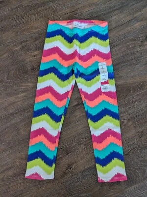Leggings activos Chevron de neón Jumping Beans para niñas talla 6 - Nuevos Foto 1 de 3