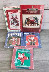 Menge 5 Vintage Weihnachten Urlaub gezählt Kreuzstich Kits-Mix  - Bild 1 von 5