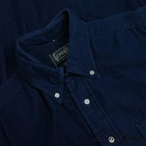 Gitman Bros. Vintage Made in USA RICH Deep Indigo Overdyed Flannel Shirt L NR #2 - Picture 1 of 6