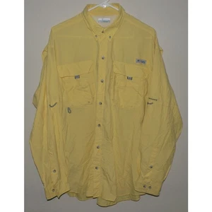 Columbia PFG Omni-Shade Herren Large LS Nylon Button Angelhemd gelb belüftet - Bild 1 von 3