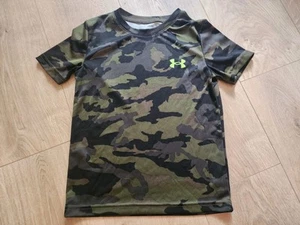 Under Armour UA Shirt Size 5 boys Toddler Black Green Camo Camouflage 100% Poly - Picture 1 of 3