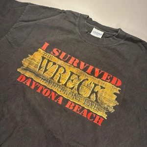 Camiseta De Colección Wreck Daytona Beach XL 2001 Bike Week Riverfront Bar Gildan - Imagen 1 de 9