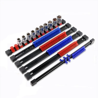 6pc Mountable Socket Organizer Sliding Holder Rail Rack Tool Storage Rack - Image 1 of 4