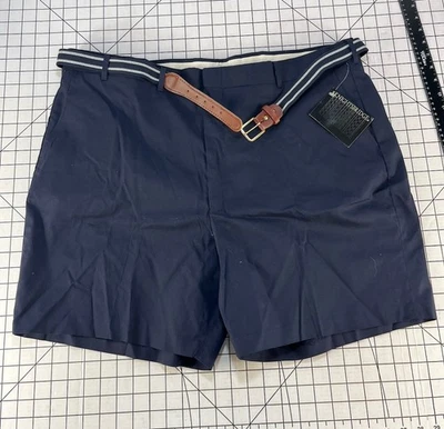 Pantalones Cortos Vintage Knights Bridge Para Hombres Talla 44 Azul Chino con Cinturón Wall Street Golf Foto 1 de 4