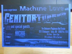 RAR Genitorturers Arcane KONZERTFLYER Industriemaschine Liebe morbider Engel '00 - Bild 1 von 1