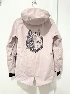 Volcom Women's Gore Tex Snowboard Ski Jacket Shell Wolfe Graphic Pink Size XS - Picture 1 of 7
