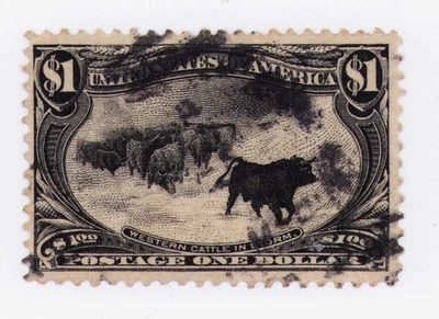 1898 US SC 292 $1 Cattle in Storm - Used VF Appearance - Image 1 of 3