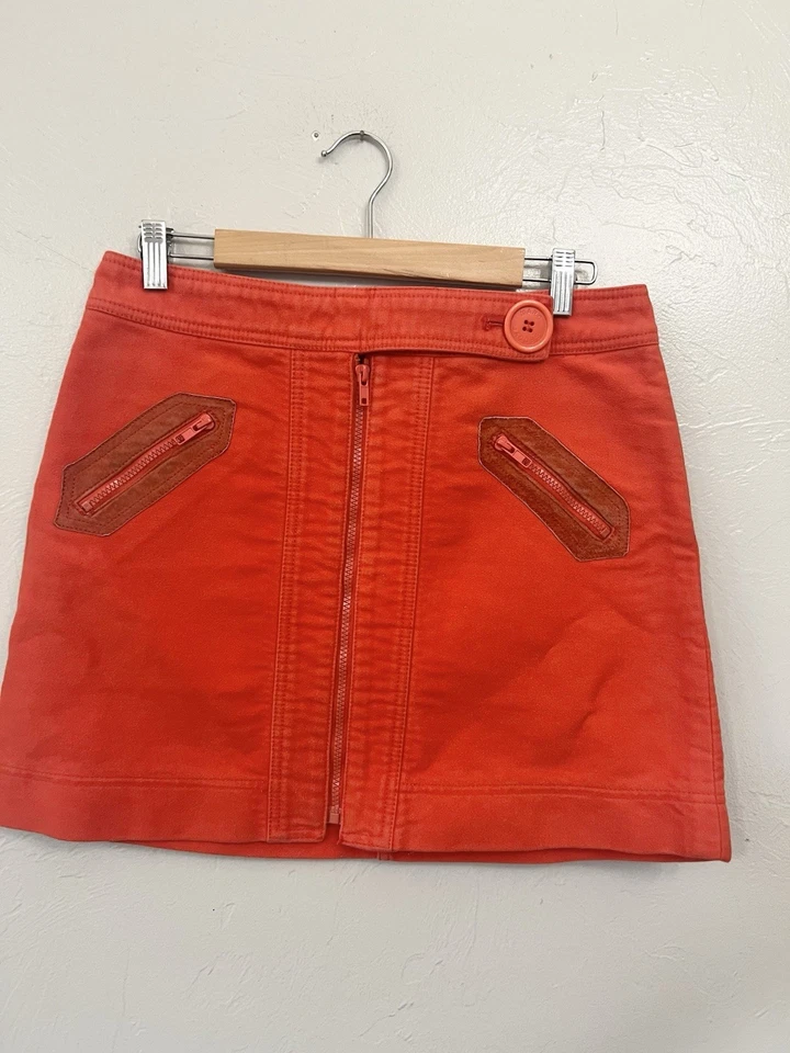 Minifalda Marc Jacobs para mujer talla 8 naranja roja boho hippie Y2K detalles de gamuza Foto 1 de 4