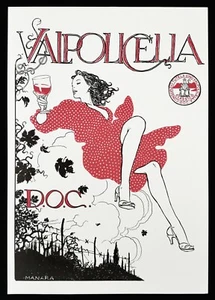 VALPOLICELLA poster manifesto affiche Vino Wine Grapes Vineyard Milo Manara A41 - Picture 1 of 6