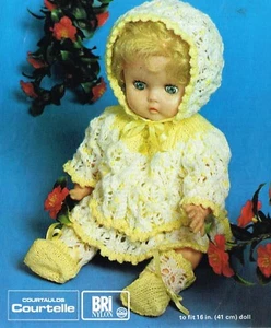 Dolls clothes knitting pattern for a 16" doll.   (V Doll 135) - Picture 1 of 3