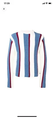 Novo em folha Pulôver Masculino Thom Browne Lã Larga Intársia Repp Listras, Tamanho 1 - Imagem 1 de 4