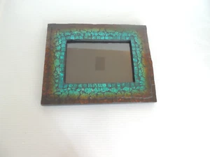 Cornice portafoto da tavolo mosaico vetro verde/marrone molto pesante 8 x 10 cornice 6 x 4" - Foto 1 di 5
