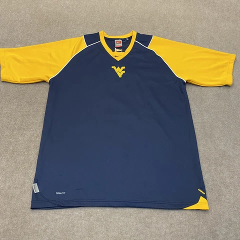 Vintage Nike West Virginia Center Logo Shirt Jersey Size Large Team Nike Adult Cover