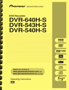 Pioneer DVR-540H-S DVR-543-HS DVR-640H-S DVD Recorder OWNER'S USER MANUAL - Picture 1 of 4