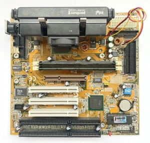 Gigabyte GA-6EA rev1.5 Baby AT Slot 1 Intel Mainboard mit P2 266 und 64MB RAM - Bild 1 von 6