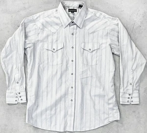 Camisa Panhandle Delgada Western Cosida Vertical Rayas Madreperla Para Hombre XL - Imagen 1 de 3
