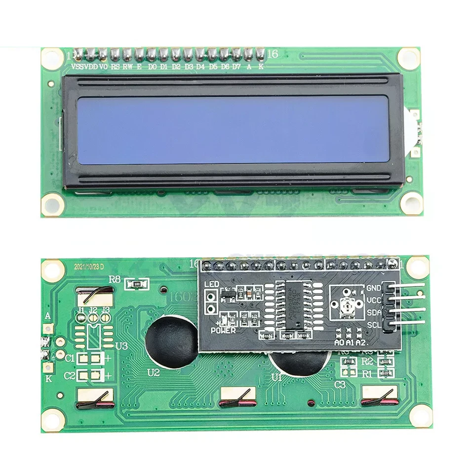 16x2 Bleu Caractère Écran LCD 5V+LCD1602 I2C Iic Interface Rapide US Envoi - Photo 1/1