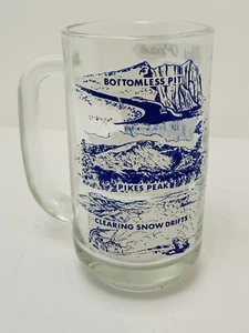 Taza de cerveza de vidrio vintage PIKES PEAK Colorado recuerdo de viaje excelente - Imagen 1 de 12