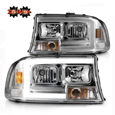 97-04 Dodge Dakota 98-03 Durango 1 pieza faros con LED DRL carcasa cromada deportiva Foto 1 de 4