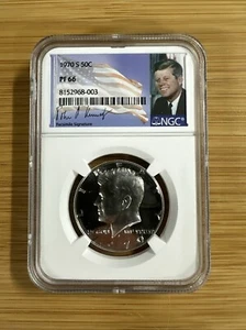 1970 S NGC PF66 SILVER PROOF KENNEDY HALF DOLLAR WHITE COIN JFK 50C PORTRAIT LBL - Picture 1 of 4
