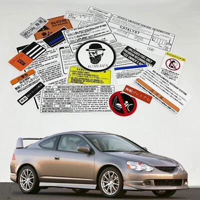 Acura Dc5 Type R Integra Restoration Warning Caution Engine Bay Stickers Labels - Image 1 of 4