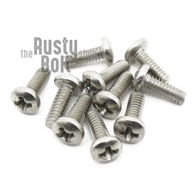 THE RUSTY BOLT SHOP #2-56 x 1/4", Phillips Pan Head Screws, A2 304 18-8, Stainless Steel
