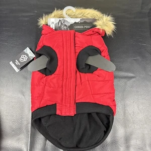 Canada Pooch Nordpolparka mit Kapuze ROT Größe 20" 50 cm 33-40 Pfund 15-18 kg Neu mit Etikett - Bild 1 von 11