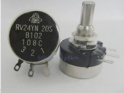 COSMOS/TOCOS RV24YN  20S B102 Potentiometer, 1K OHM Long Life Panel Pot W / Knob - Image 1 of 3