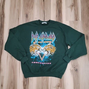 DAYDREAMER Def Leppard Adrenalize Graphic Crewneck Top Sweatshirt Small Green - Picture 1 of 8