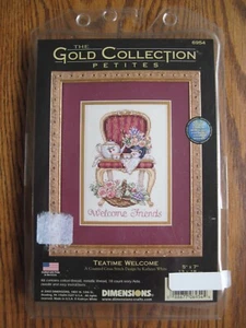 Dimensions Gold Collection Petites "Teatime Welcome" Counted Cross Stitch Kit - Picture 1 of 3
