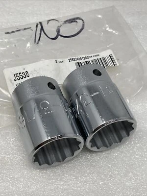 Lot Of (2) Proto 1 3/16” Chrome Sockets, 3/4” Drive, 12 Point, USA, New, 5538 - Image 1 of 4
