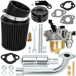 Carburetor Air Filter Exhaust Pipe Muffler Kit For 196cc 212cc CT200U BT200X - Picture 1 of 10