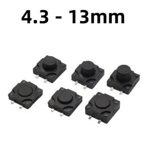 4.3 - 13mm 12x12mm SMD SMT Momentary Tactile Push Button Switch SPST Waterproof - Picture 1 of 11