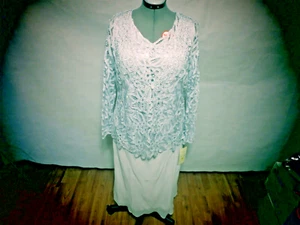 Soulmates Sleeveless lined Blouse, Jacket Skirt 3pc ovelay size XL NWT Sky Blue - Picture 1 of 14